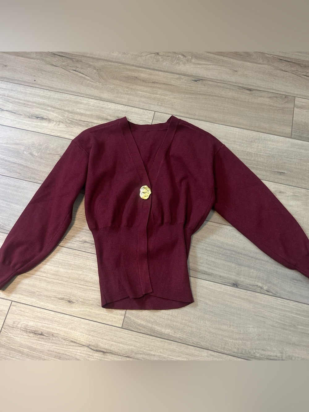 Commense Elegant Cardigan Sweater Classy Party Cocktail Burgundy Women M